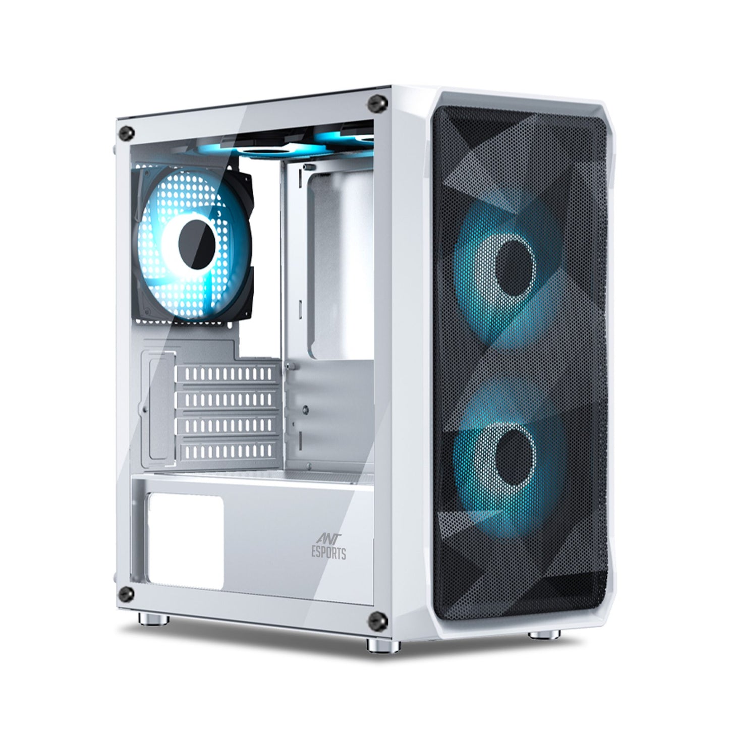 Ant Esports 100 Air Mini Tower (M-ATX/ITX) Gaming Cabinet White 2x120mm Fans