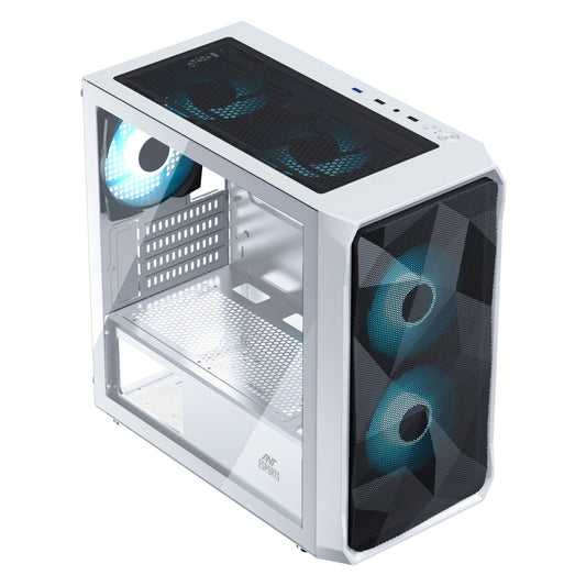 Ant Esports 100 Air Mini Tower (M-ATX/ITX) Gaming Cabinet White 2x120mm Fans