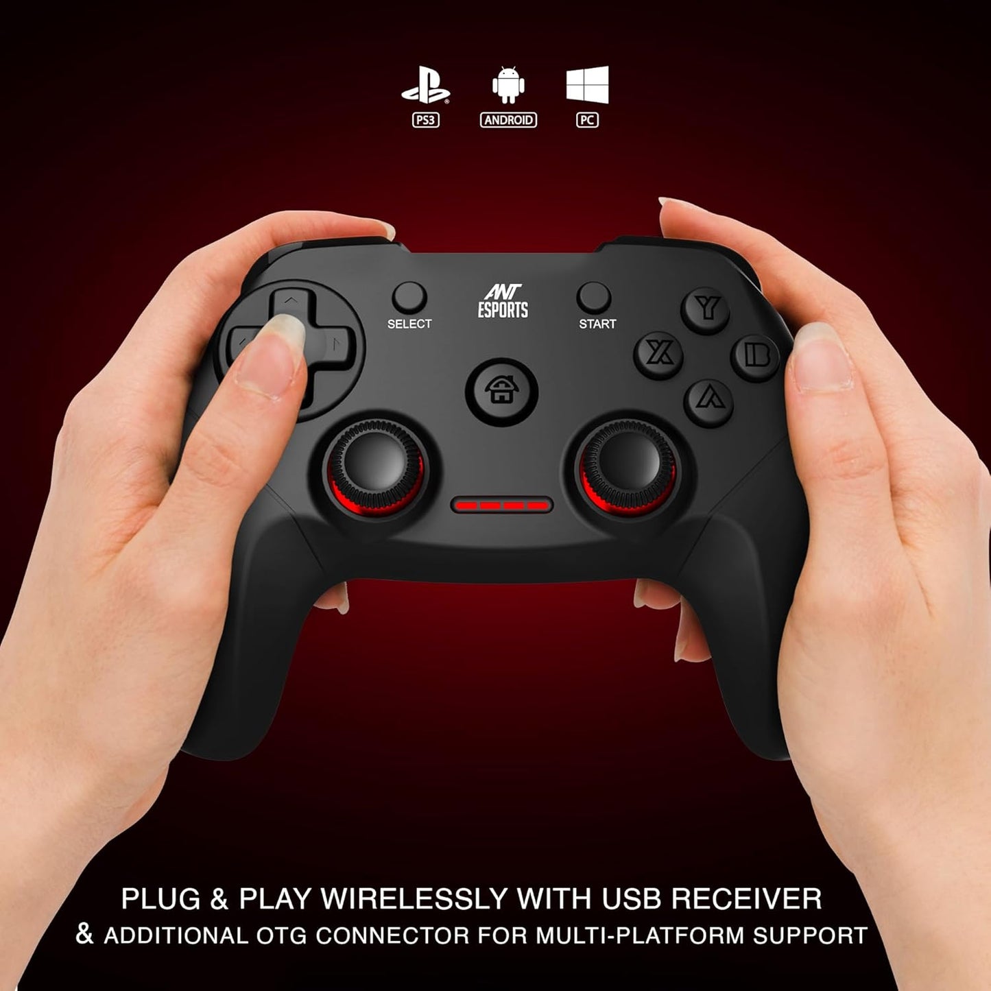 Ant Esports GP 300 Pro V2 Wireless Black Gamepad Controller for PC / Laptop / PS3