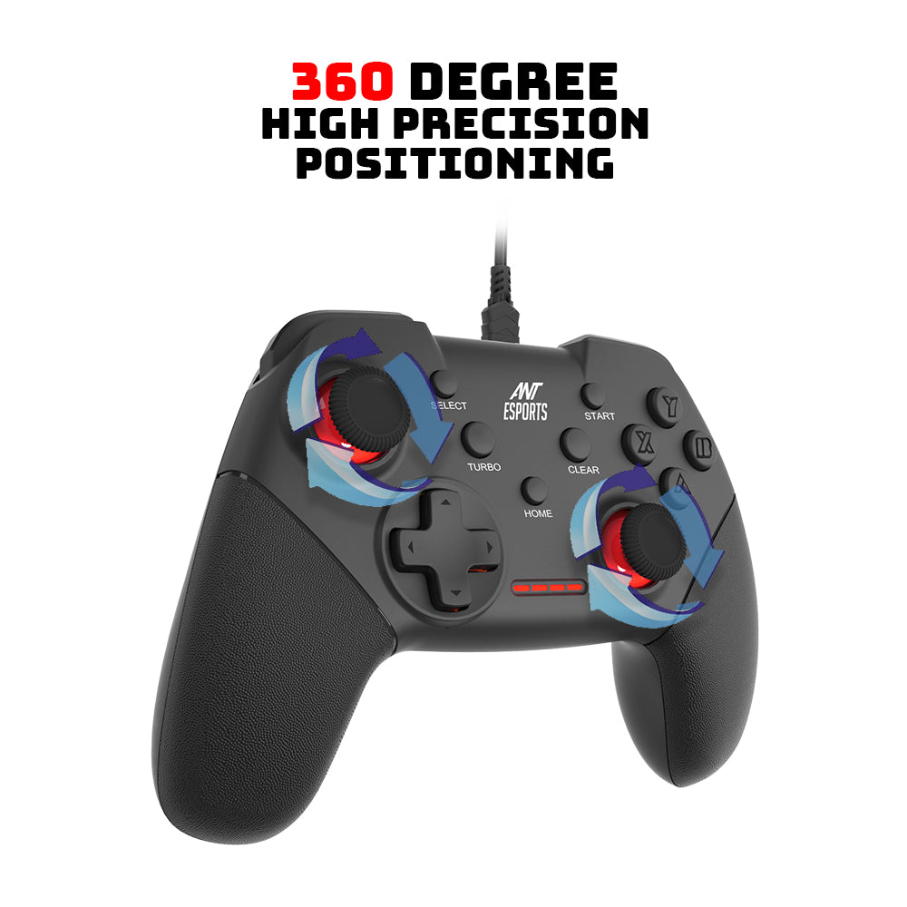 Ant Esports GP100 Wired Black Gamepad for Windows/Android/PS3