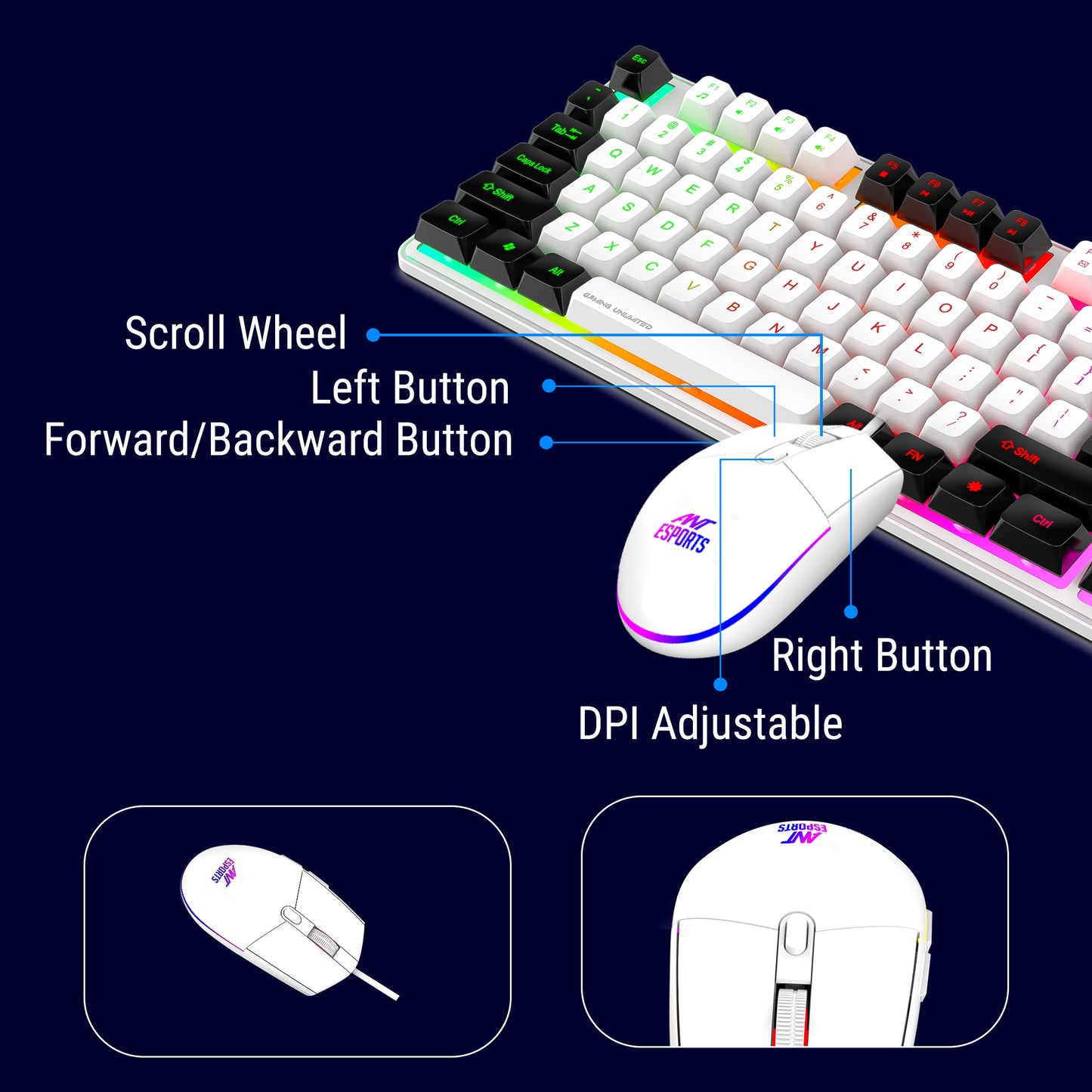 Ant Esports KM1610 RGB Gaming Keyboard and Mouse Combo