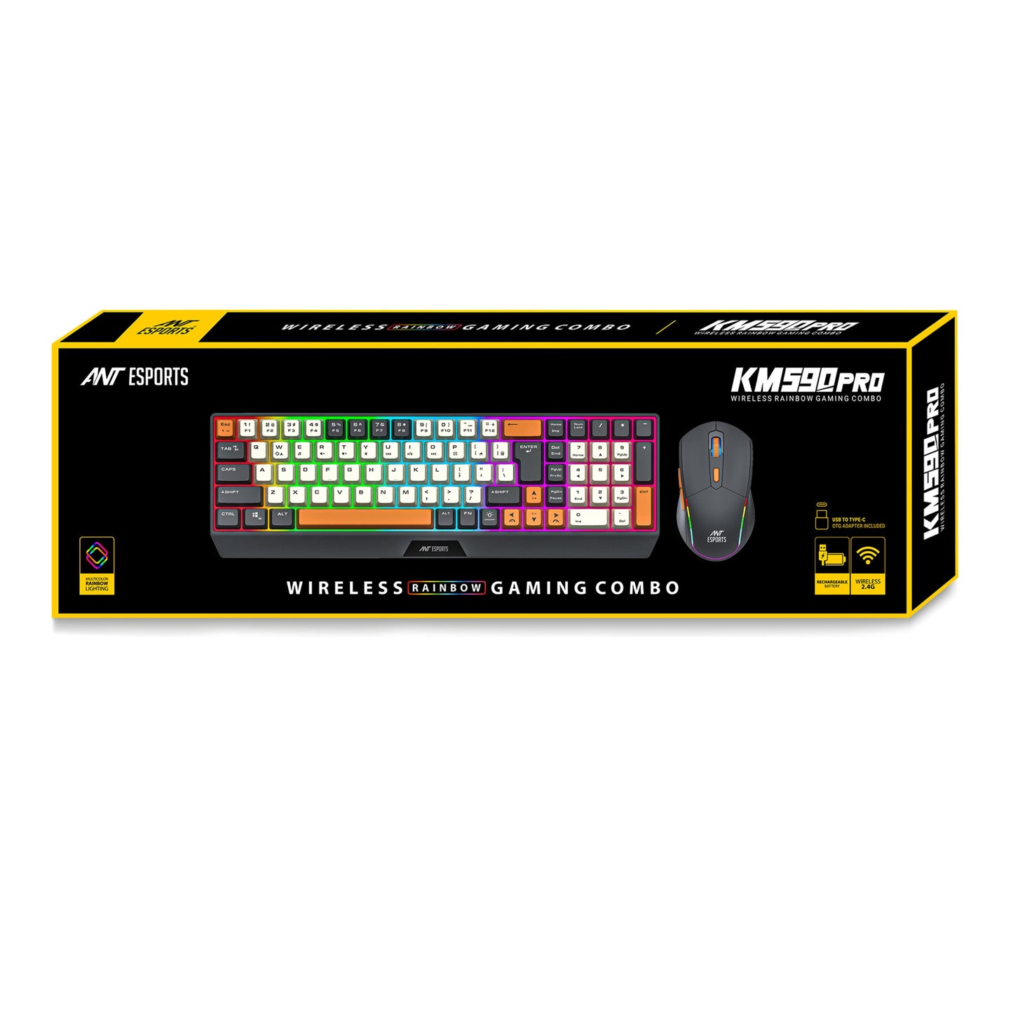 Ant Esports KM590 PRO Wireless Rainbow Gaming Combo
