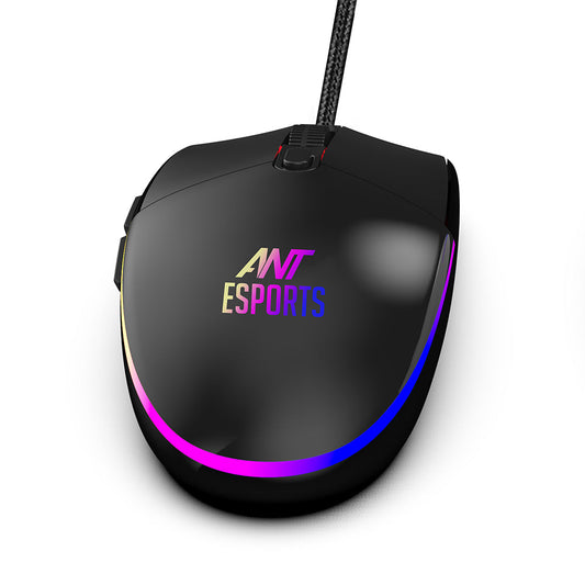 Ant Esports GM60 3600DPI RGB Wired Gaming Mouse Black