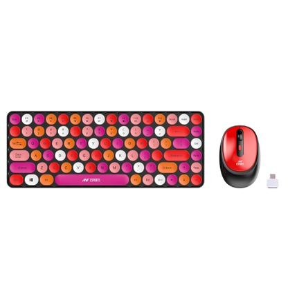 Ant Esports WKM33 Wireless Retro Keyboard and Mouse Combo – Cherry Red
