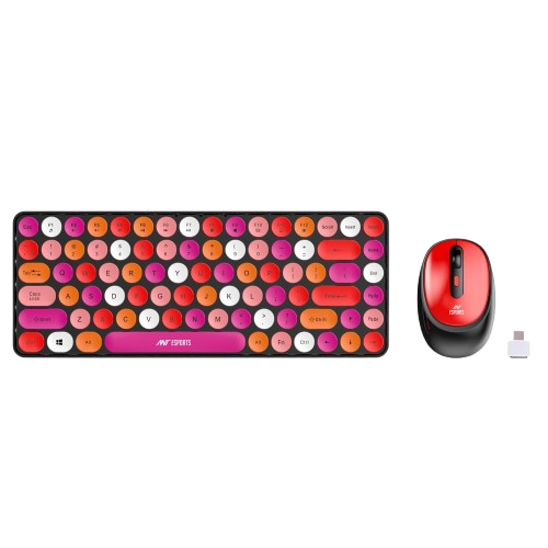 Ant Esports WKM33 Wireless Retro Keyboard and Mouse Combo – Cherry Red