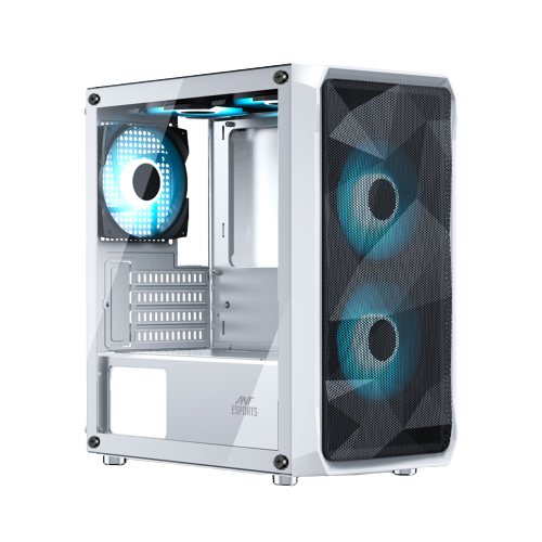Ant Esports 100 Air Mini Tower (M-ATX/ITX) Gaming Cabinet White 2x120mm Fans