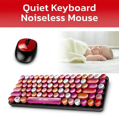 Ant Esports WKM33 Wireless Retro Keyboard and Mouse Combo – Cherry Red