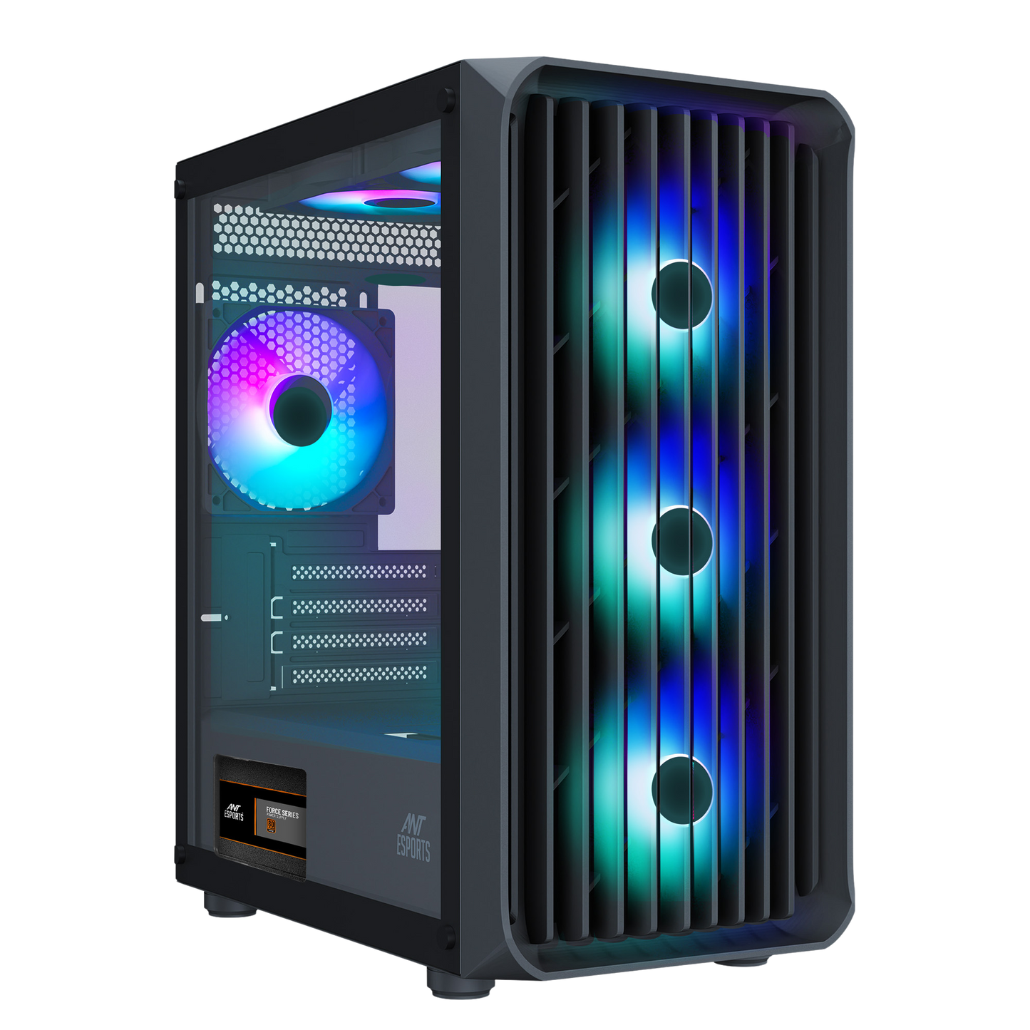 Ant Esports 205 Mini 6F Mini-Tower Micro-ATX, Mini-ITX Black Cabinet 6x120mm