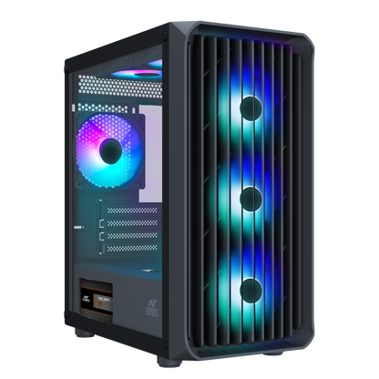 Ant Esports 205 Mini 6F Mini-Tower Micro-ATX, Mini-ITX Black Cabinet 6x120mm