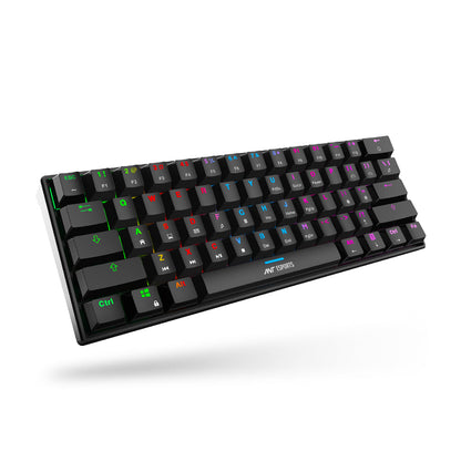 Ant Esports MK1300 V2 Mechnical Wired Gaming keyboard Black Hot-Swappable Per-Key RGB Red Outemu Switches