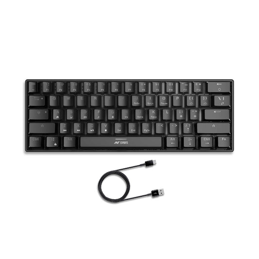 Ant Esports MK1300 V2 Mechnical Wired Gaming keyboard Black Hot-Swappable Per-Key RGB Red Outemu Switches
