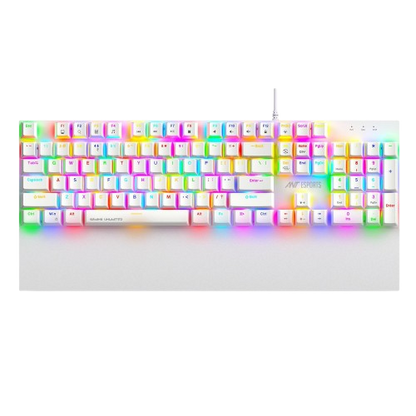 Ant Esports MK4100 RGB Mechanical Wired Gaming Keyboard White Hot-Swappable Per-Key RGB Brown Outemu Switches