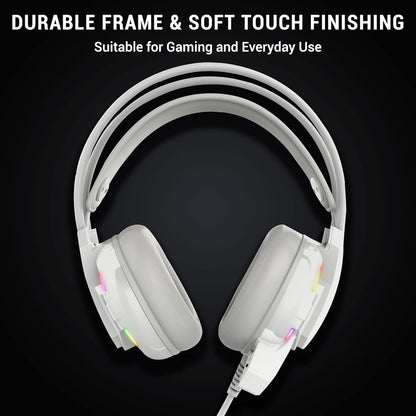 Ant Esports H525 Pro RGB Gaming Headset Gaming Over Ear Wired Headphones with Mic Mobile_White
