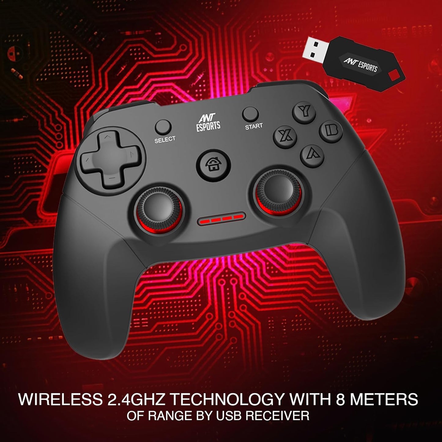 Ant Esports GP 300 Pro V2 Wireless Black Gamepad Controller for PC / Laptop / PS3
