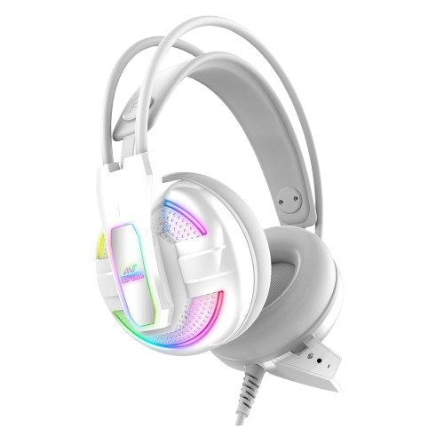 Ant Esports H525 Pro RGB Gaming Headset Gaming Over Ear Wired Headphones with Mic Mobile_White