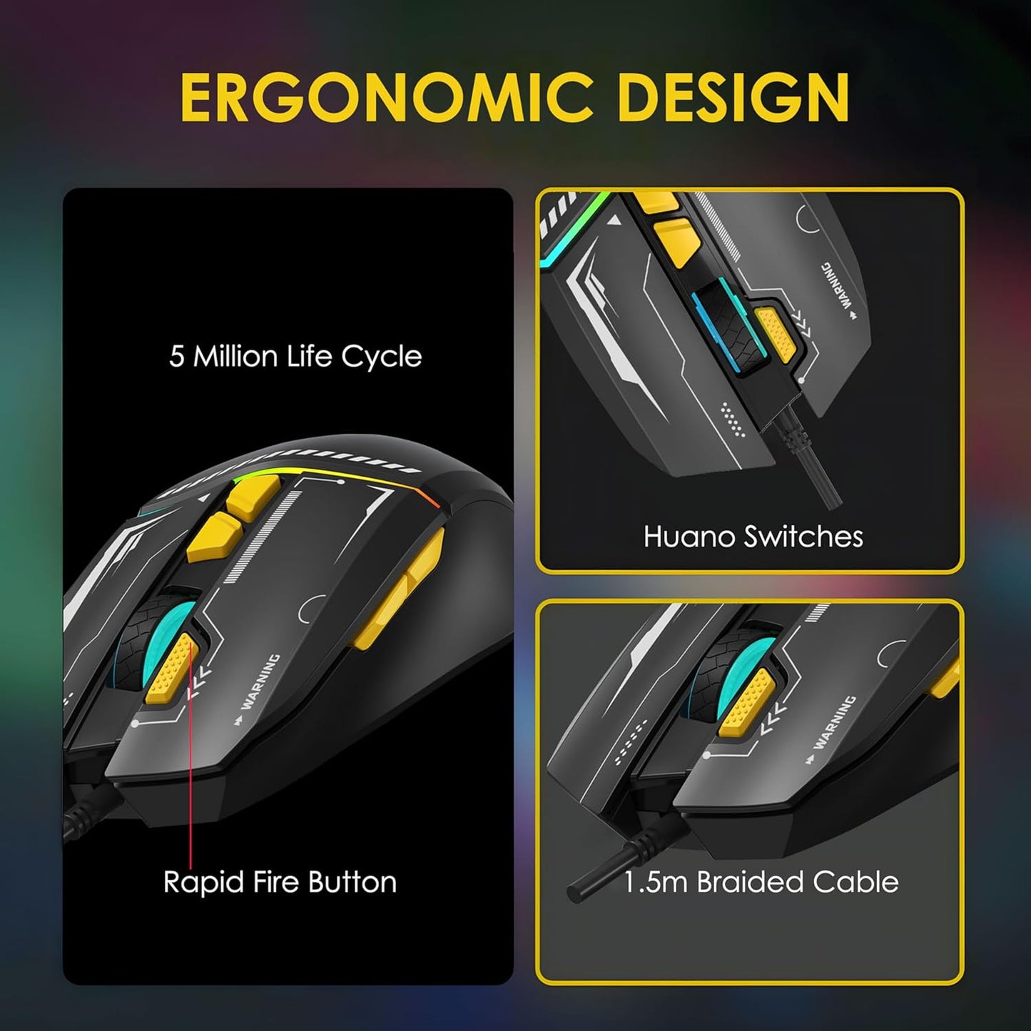 Ant Ghost 50 RGB Gaming Mouse with 12800 DPI