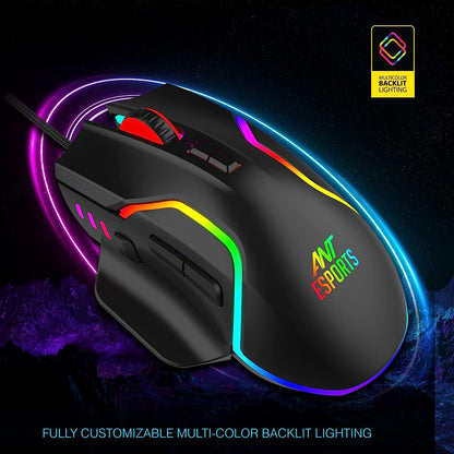 Ant Esports GM320 12800DPI RGB Wired Gaming Mouse Black