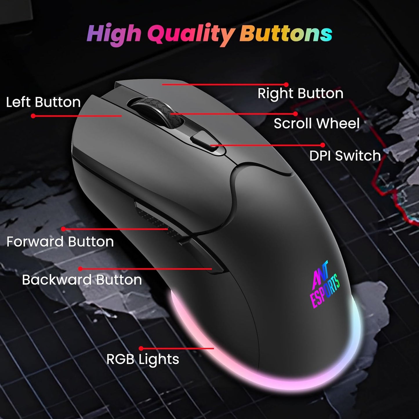 Ant Esports KM500 Pro Wireless Gaming Keyboard and Mouse Combo