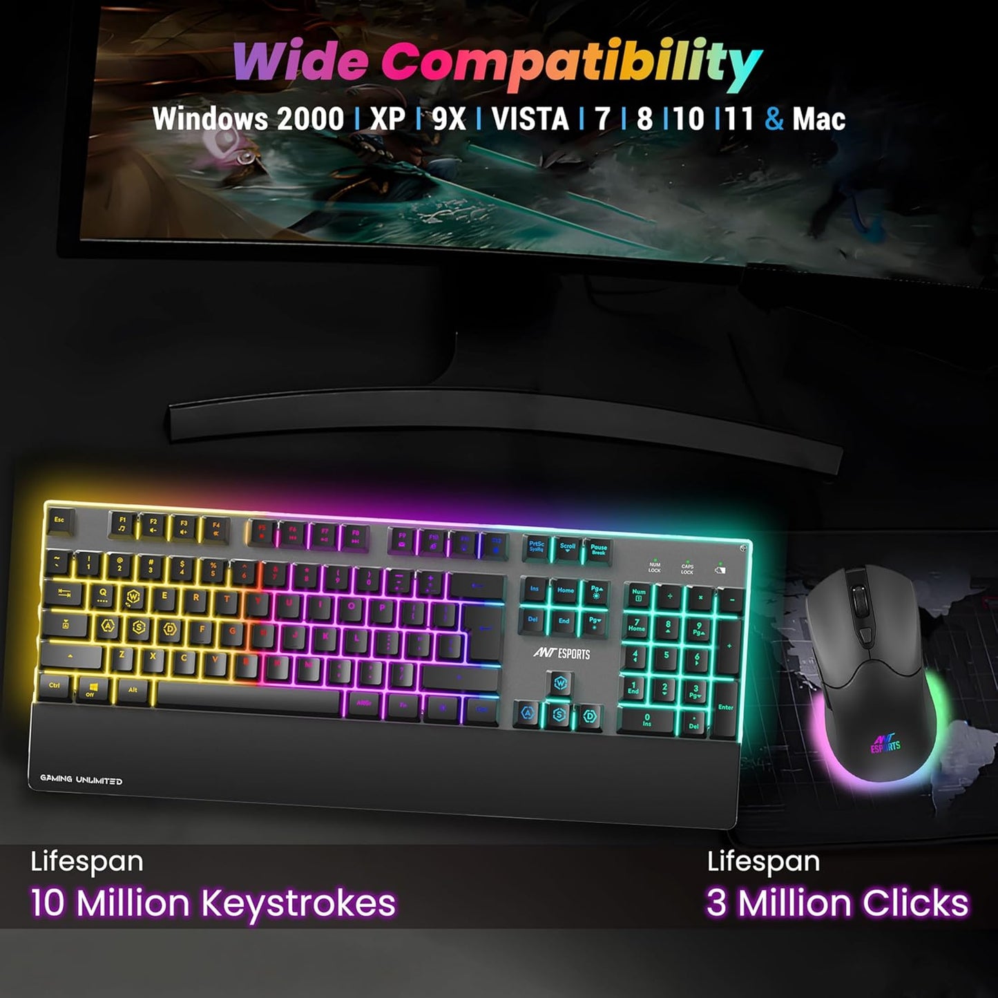 Ant Esports KM500 Pro Wireless Gaming Keyboard and Mouse Combo