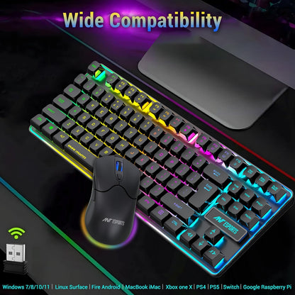 Ant Esports KM730 Pro Gaming Wireless TKL Keyboard Mouse Combo