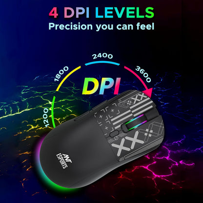 Ant Esports Thunder20 Wired Mechanical Gaming Keyboard and Mouse Combo Brown Switch_ Black