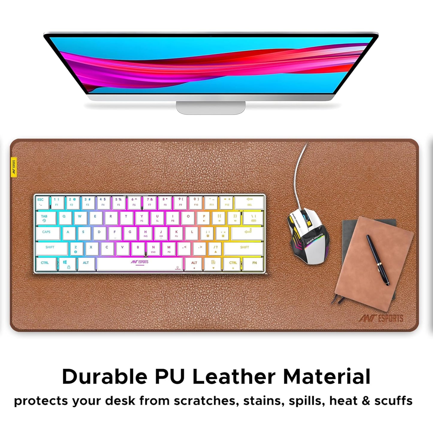 Ant Esports Glorious Leather Mouse Pad/Desk Pad Protector 900×400×3MM | PU Leather