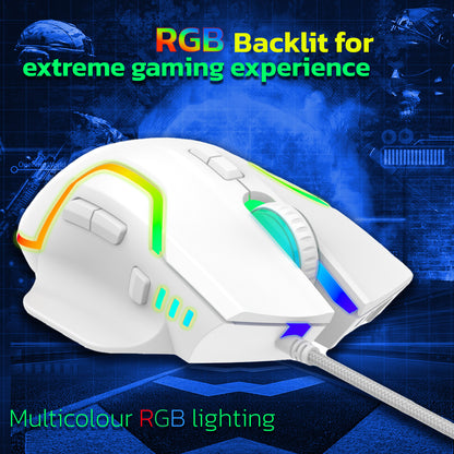 Ant Esports GM320 12800DPI RGB Wired Gaming Mouse White