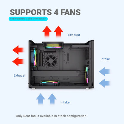 Ant Esports Box C Air Mini Tower Micro-ATX, Mini-ITX Grey Cabinet 120mm Fan