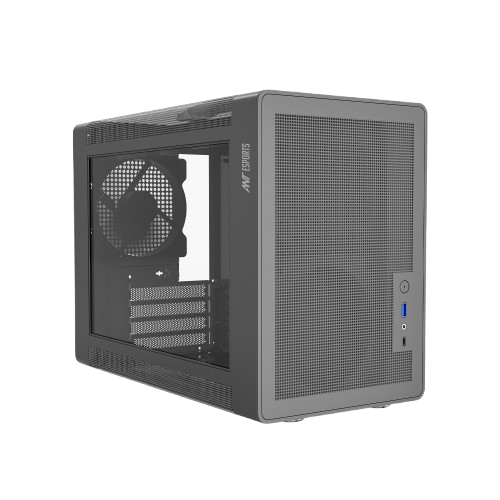 Ant Esports Box C Air Mini Tower Micro-ATX, Mini-ITX Grey Cabinet 120mm Fan