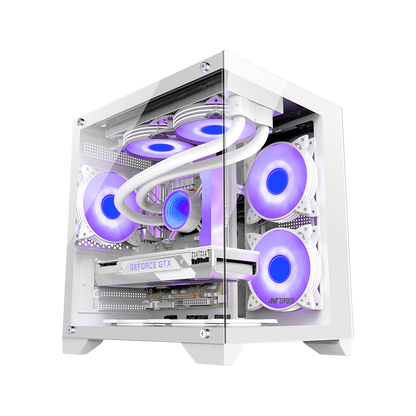 Ant Esports crystal Z2 Mid-Tower Micro-ATX, Mini-ITX White Cabinet 3x120mm Fan