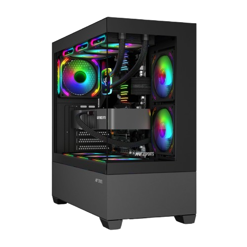 Ant Esports Crystal Z3 Mid-Tower ATX, Micro-ATX, Mini-ITX Black Cabinet 3x120mm