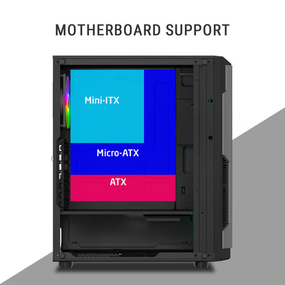 Ant Esports Eclipse Mid Tower (ATX/M-ATX/M-ITX) Black-Grey Cabinet 4x120mm Fans