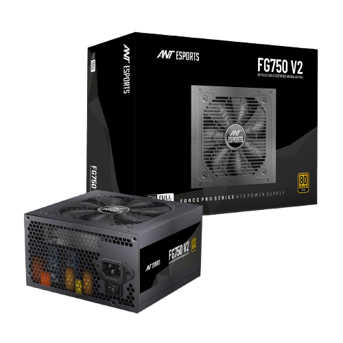Ant Esports PSU FG750 V2 750W 80+Gold Full Modular Black Power Supply