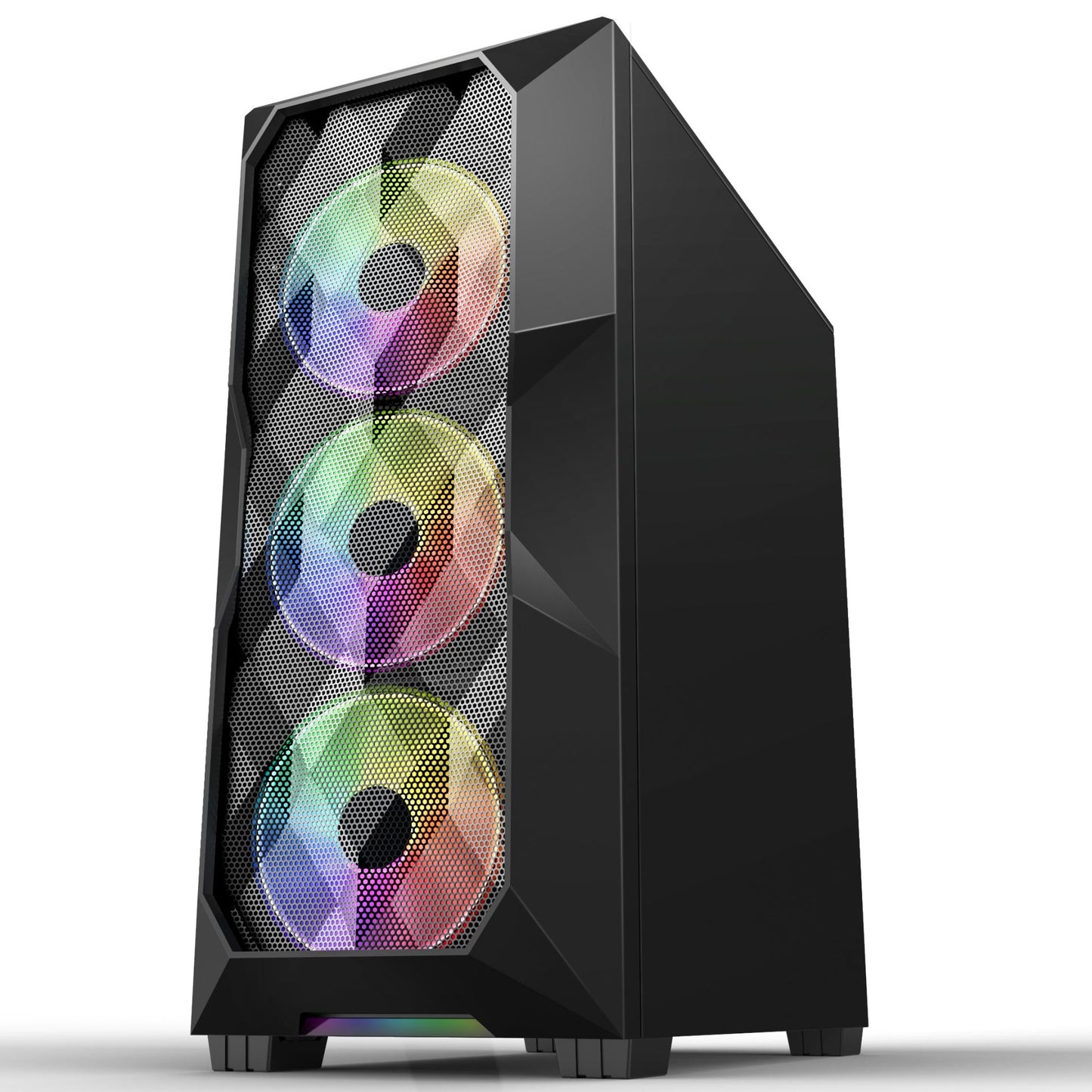 Ant Esports ICE-300 Mesh Mid Tower ATX,M-ATX,M-ITX Black Cabinet 4*120MM STATIC RGB Fans