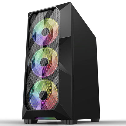 Ant Esports ICE-300 Mesh Mid Tower ATX,M-ATX,M-ITX Black Cabinet 4*120MM STATIC RGB Fans