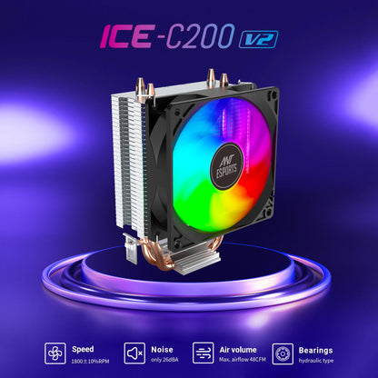 Ant Esports ICE-C200 V2 Rainbow 120mm ARGB Black Case Fans