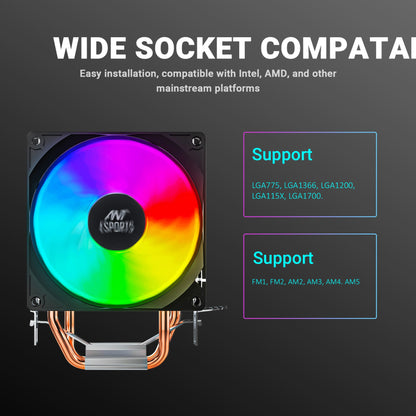Ant Esports ICE-C200 V2 Rainbow 120mm ARGB Black Case Fans