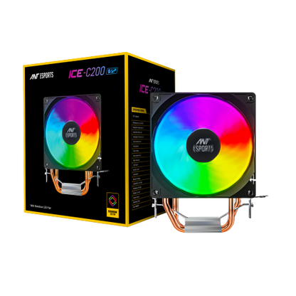 Ant Esports ICE-C200 V2 Rainbow 120mm ARGB Black Case Fans
