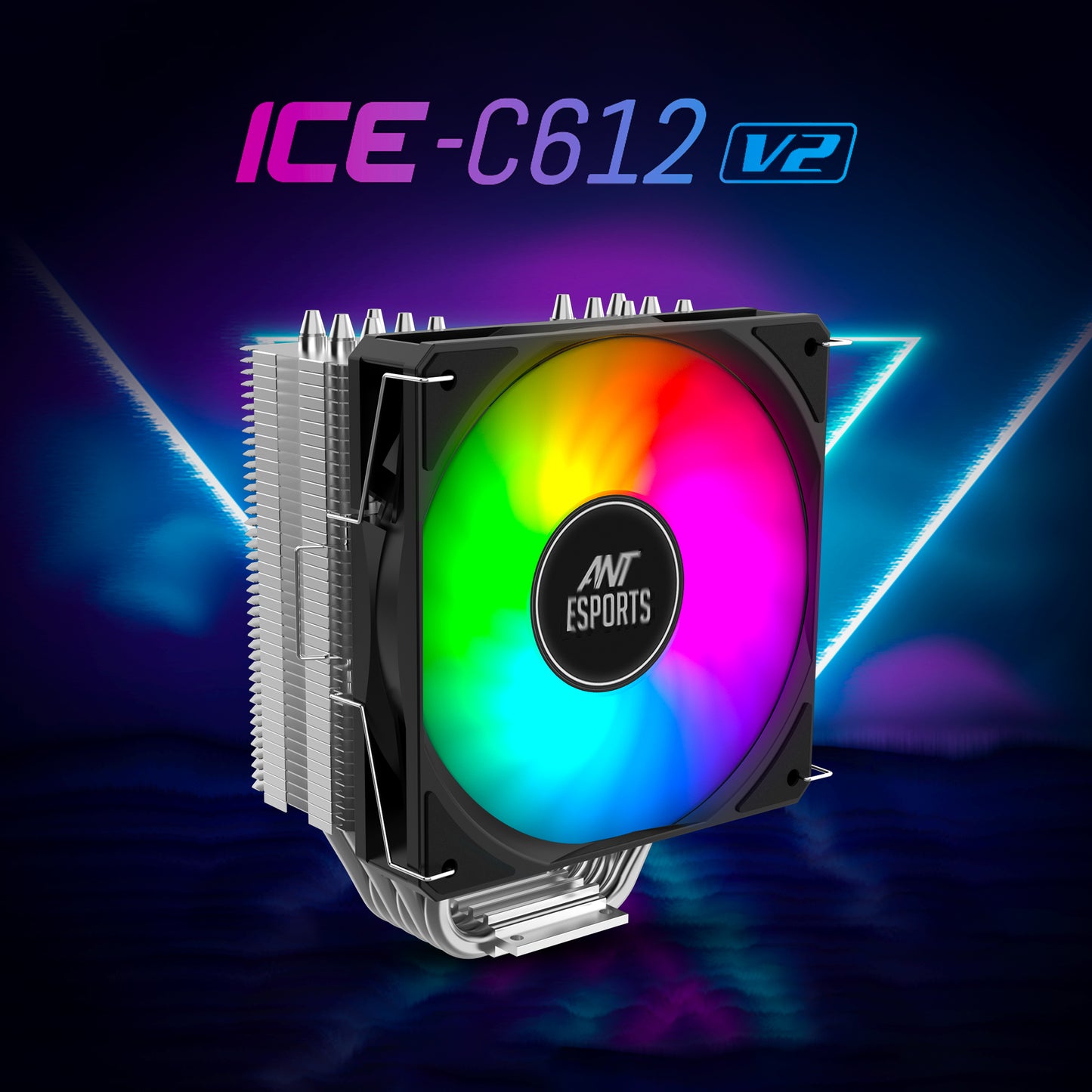 Ant Esports ICE-C612 V2 ARGB AM5/LGA1851 Black Air Cooler