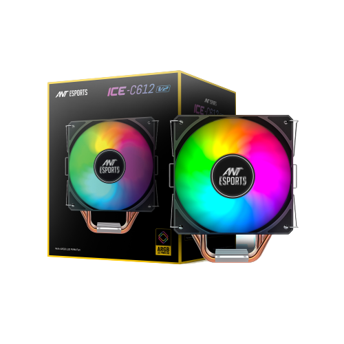 Ant Esports ICE-C612 V2 ARGB AM5/LGA1851 Black Air Cooler
