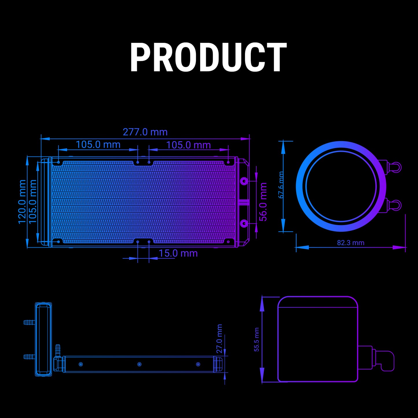 Ant Esports ICE Chroma 240mm ARGB AM5/LGA1851 Black AIO Liquid Cooler
