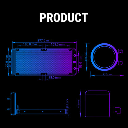 Ant Esports ICE Chroma 240mm ARGB AM5/LGA1851 White AIO Liquid Cooler