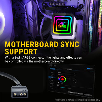 Ant Esports Iceinfinite -360 ARGB CPU Cooler with heatsink White