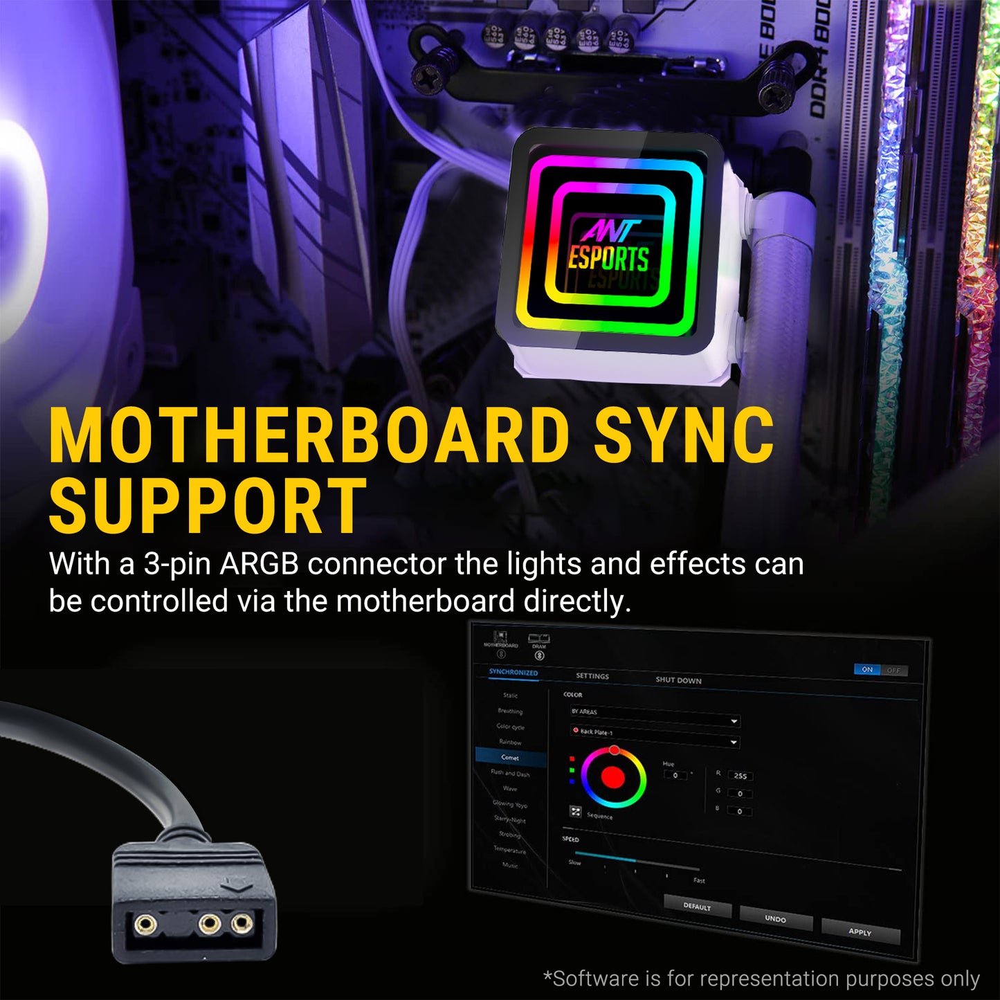 Ant Esports ICE-Infinite 240mm ARGB AM5/LGA1851 White AIO Liquid Cooler