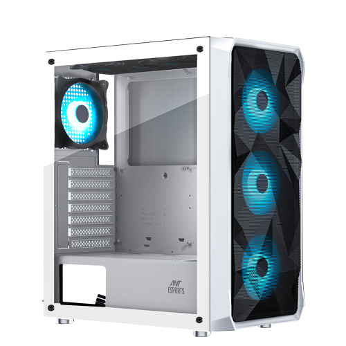 Ant Esports ICE-112 Mid Tower (ATX/M-ATX/ITX) Gaming Cabinet White 4x120mm Fans
