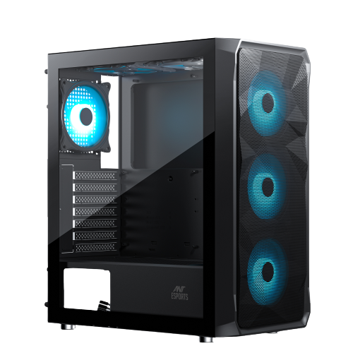 Ant Esports ICE-112 Mid Tower (ATX/M-ATX/ITX) Gaming Cabinet Black 4x120mm Fans