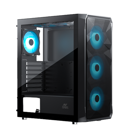 Ant Esports ICE-112 Mid Tower (ATX/M-ATX/ITX) Gaming Cabinet Black 4x120mm Fans