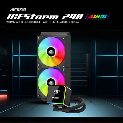 Ant Esports ICEStorm-240 240mm ARGB AM5/LGA1851 Black AIO Liquid Cooler