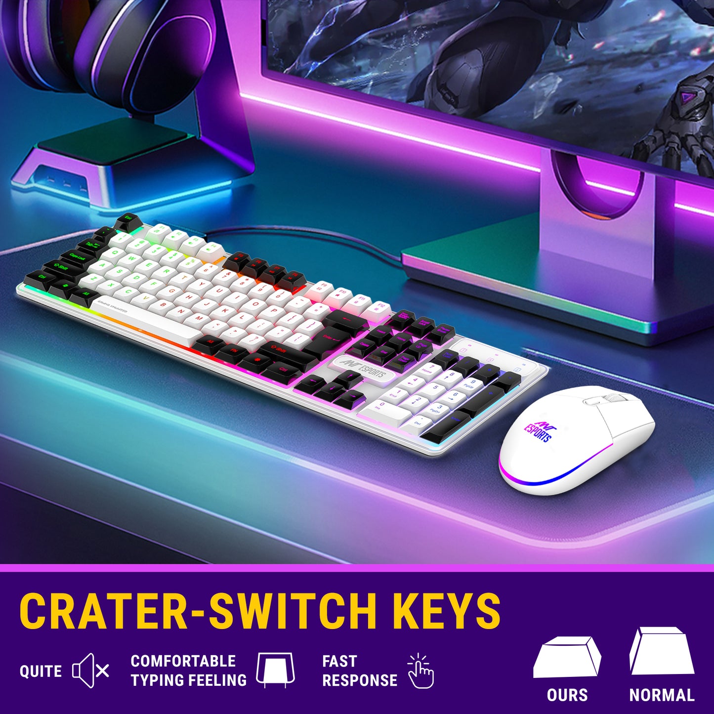 Ant Esports KM1610 RGB Gaming Keyboard and Mouse Combo