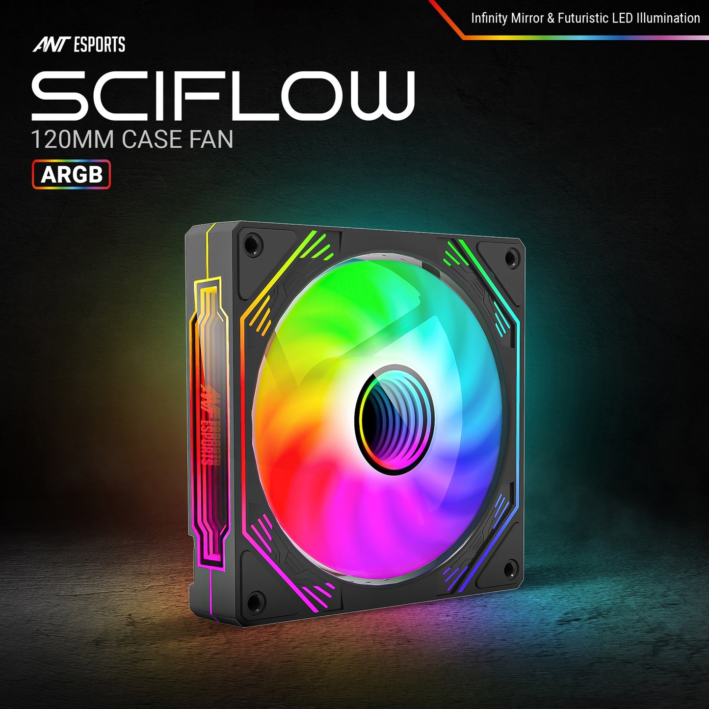Ant Esports Sciflow 120mm ARGB Black Case Fan